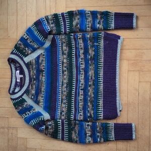 Juicy Couture purple blue green gold sweater size XS